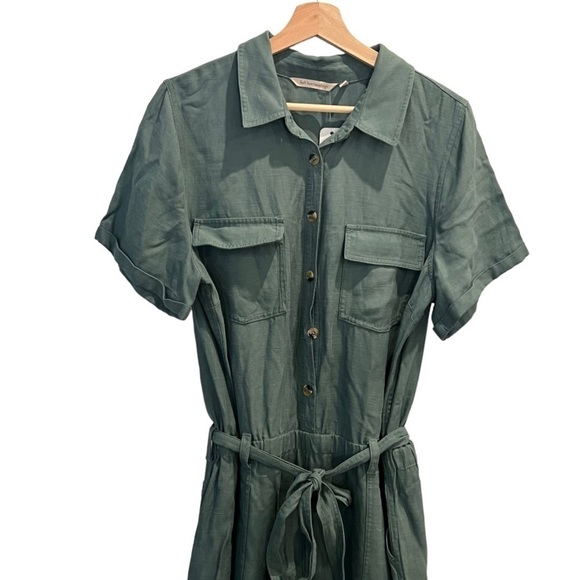 SOFT SURROUNDINGS Getaway Jumpsuit Mallard Green NEW - Picture 6 of 8
